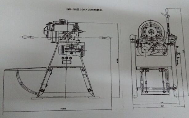 XMB-70型三辊四筒棒磨机的结构图(图2)