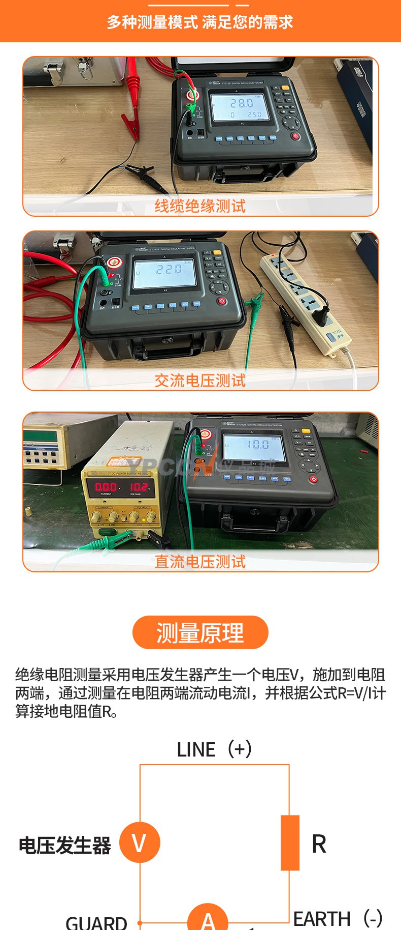 希玛ST3128高压绝缘电阻测试仪数字摇表工业电力电阻检测仪兆欧表(图9)