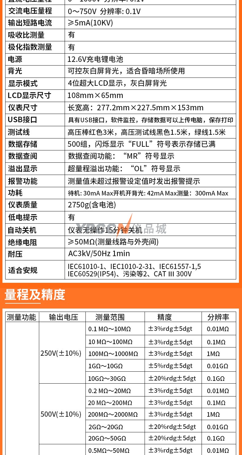 希玛ST3128高压绝缘电阻测试仪数字摇表工业电力电阻检测仪兆欧表(图11)
