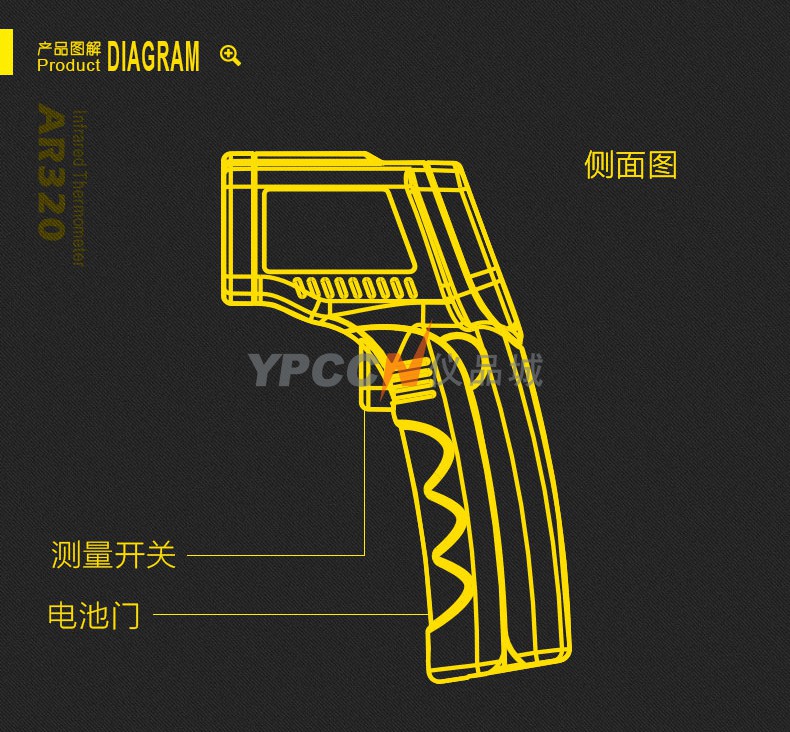 希玛高精度红外测温仪水温油温工业测温枪手持式电子温度计AR320(图11)