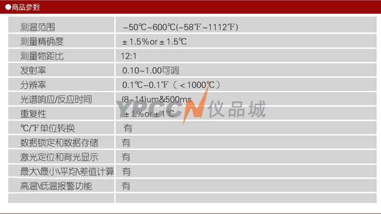 希玛红外线测温仪 温度仪/工业测量仪 非接触式测温枪 AR842A(图7)